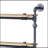 Arrion Industrial Rectangular Wall Rack with 4 Shelves in Oak and Sandy Black