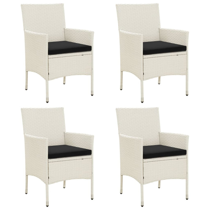 Fauteuil de patio avec coussin Prestley, Noir, Blanc