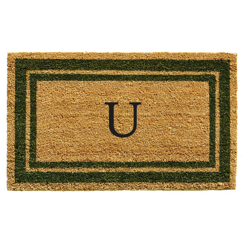 Tapis d'entrée antidérapant Stortz, Vert sauge / brun, U, Rectangle 2 pi x 3 pi