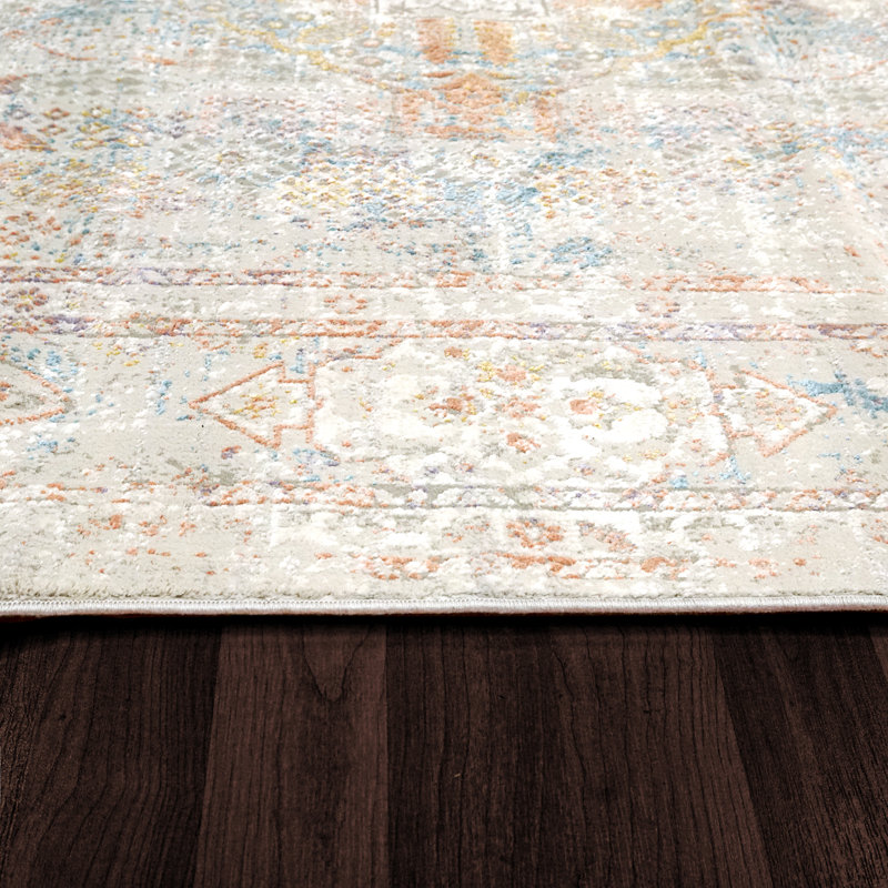 Tapis gris / rouge Layana, Rectangulaire 9 pi x 12 pi 10 po