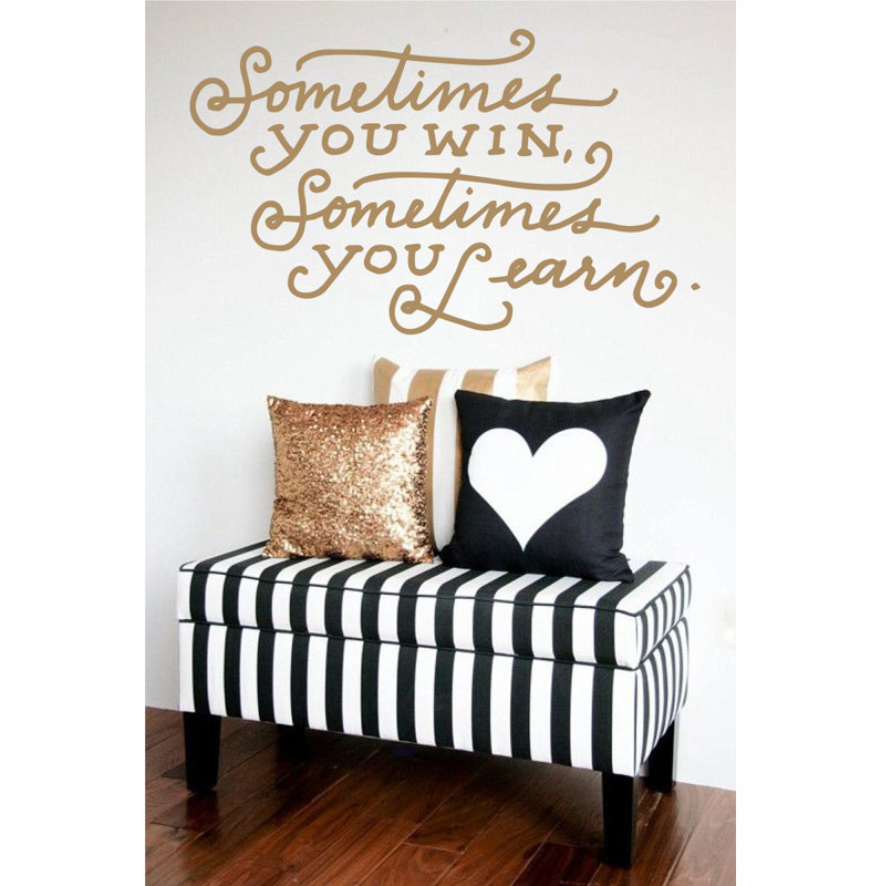 Décalcomanie murale parfois citation "win, H 13 po x l 21 po x P 0,01 po, Brun pâle