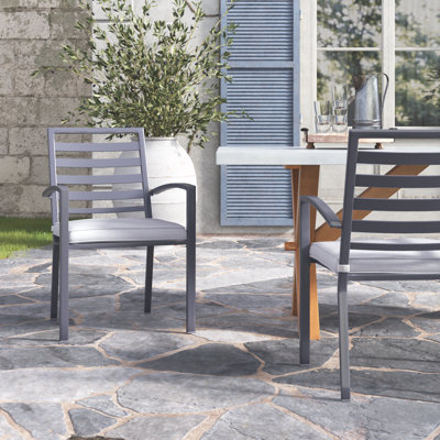 Chaise de terrasse avec coussin Sybil