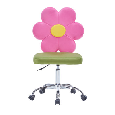 Fauteuil de coiffeuse pivotant avec roues et mousse de polyuréthane confortable Impressions Vanity Daisy, dossier Daisy Flower