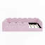 Lit double tapissier sur pied pleine grandeur, rose-1164486986