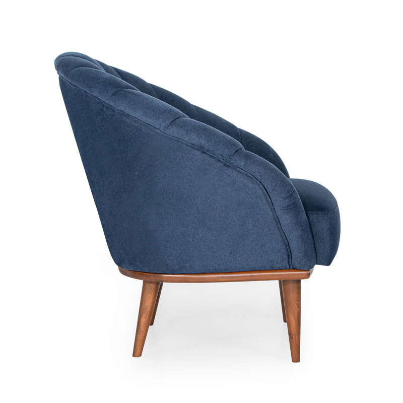 Fauteuil demi-tonneau en velours 42,91 po Marisela
