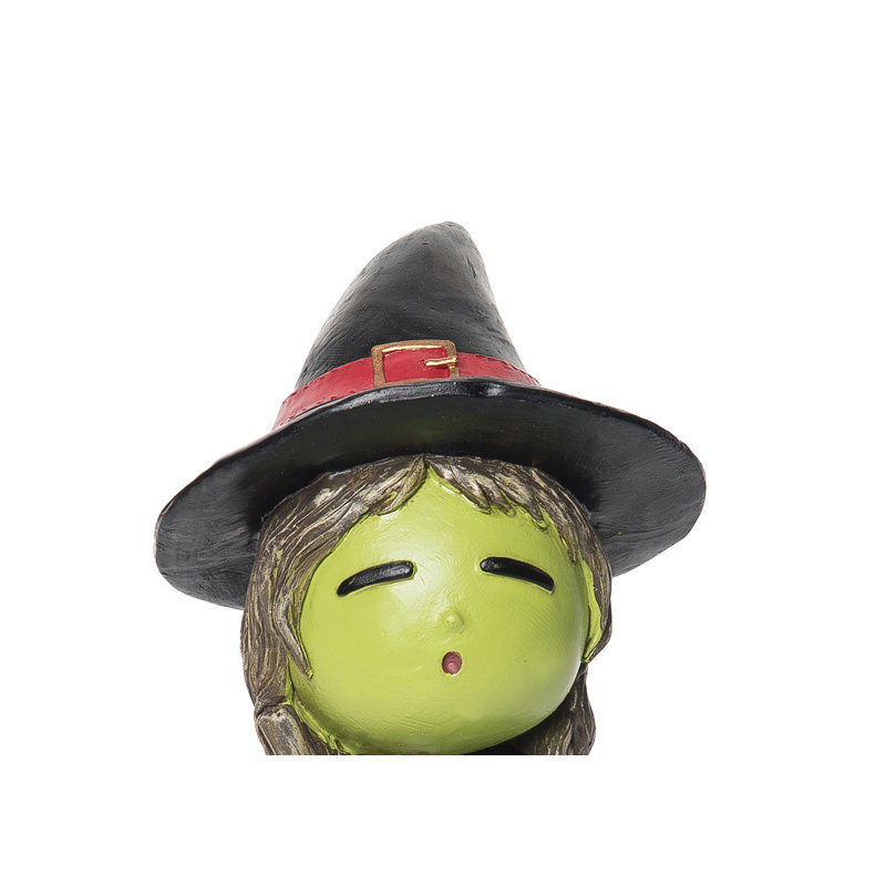 Figurine d'Halloween visage vert sorcière