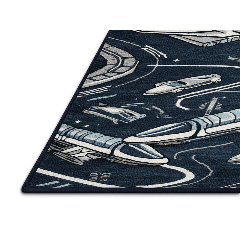 Tapis de transport gris lavable à la machine, Rectangulaire 7 pi x 10 pi