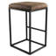 2 chaises de bar en similicuir 2 pièces - Tabourets de comptoir sans dossier brun avec base noire