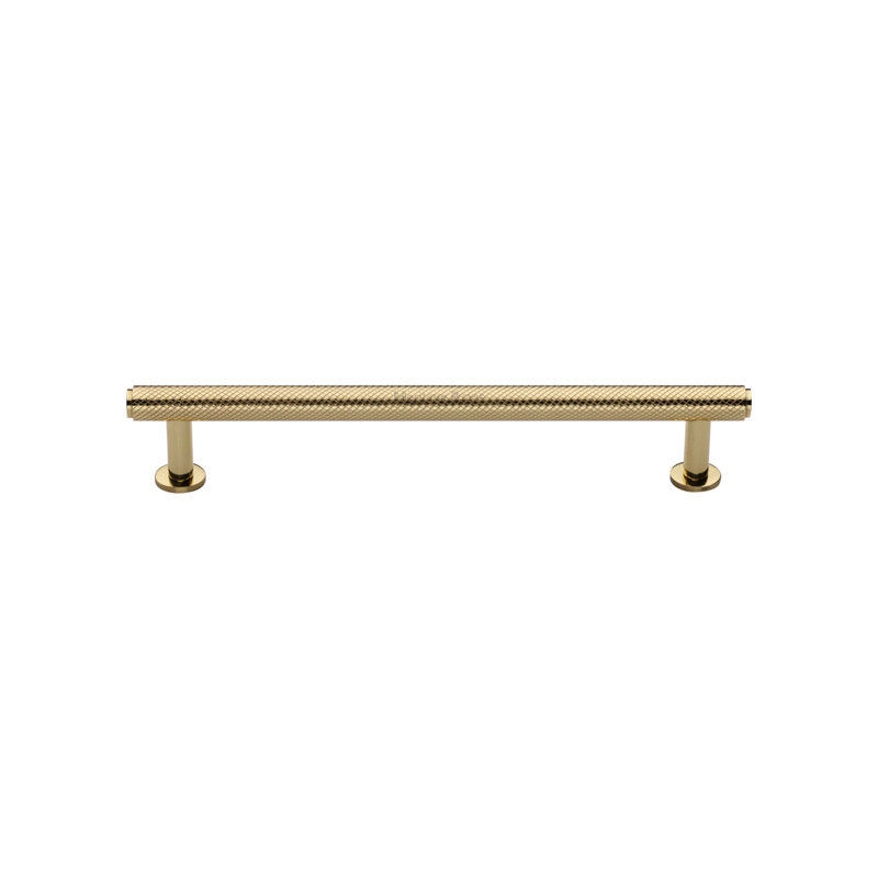 Heritage Brass Heritage Cabinet Pull Knurled Design with Rose, 12.8cm, Polished Brass