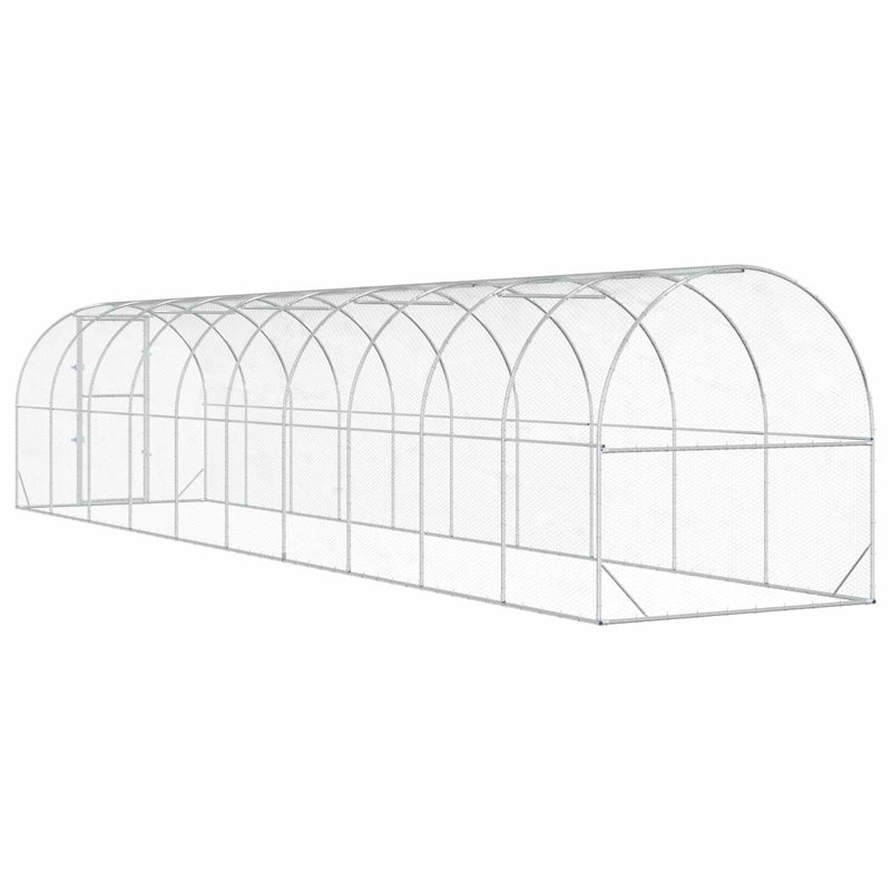 Poulailler argenté 157,48 x 78,74 x 78,74 po, 393,70 x 78,74 x 78,74 po, Sans toit