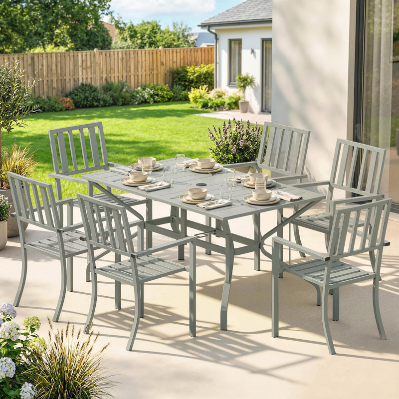 6 - Person Patio Dining Set with Rectangular Table