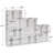 White Bookcase Set of 3, 15-Cube Simple Black Bookcase, Small Storage Cabinet with Open Shelves-87732057