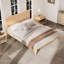 Lit plateforme moderne en bois de bambou de taille moyenne de 12 pouces avec support en lattes de bois, aucun sommier requis, assemblage facile-129742299