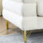 60 pouces 2 places, assise moelleuse et profonde, blanc, avec coussins, profilé moderne pour espace de vie principal confortable, moderne, bois et métal