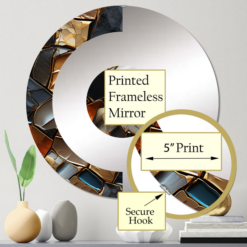 Denev - Miroir mural demi-cercle, 31,4 po x 31,4 po