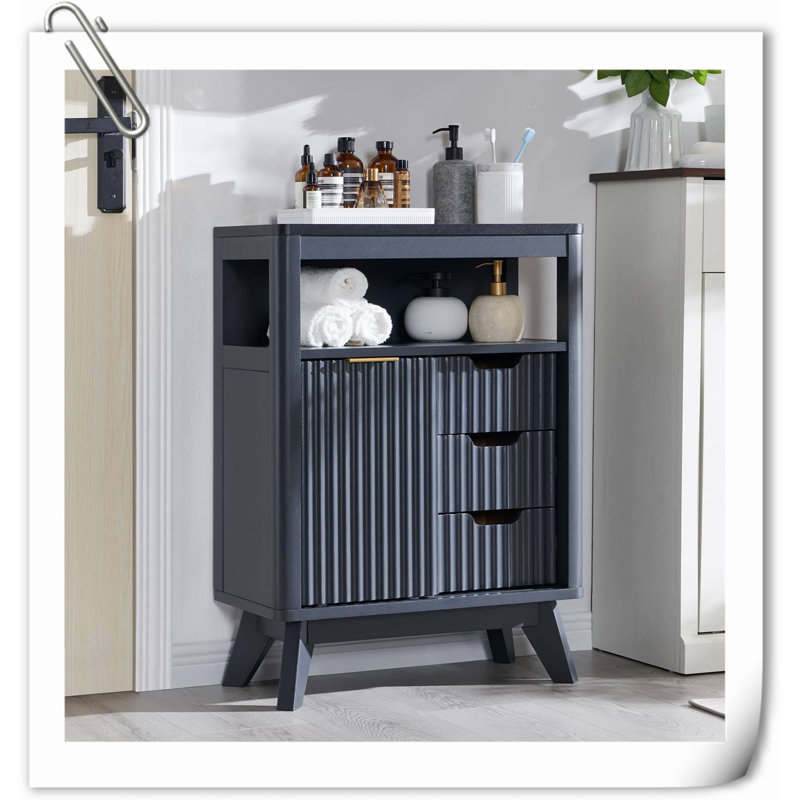 Armoire de salle de bain Jamela, Gris foncé