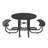 46-Inch Black Round Picnic Table With Umbrella Hole