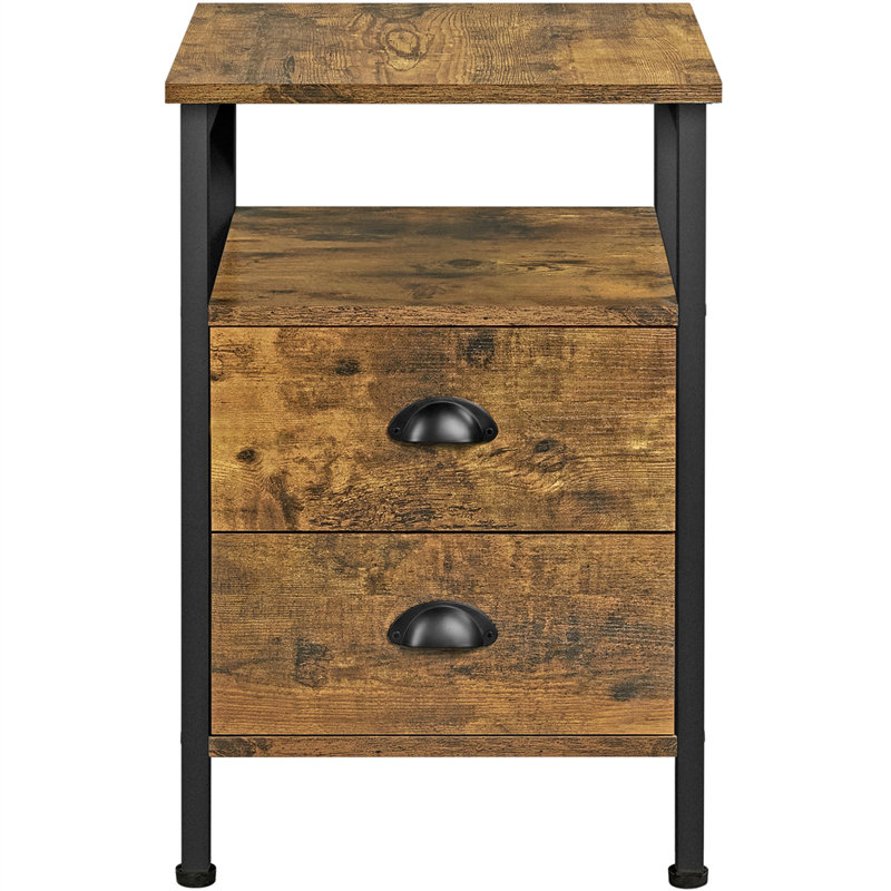 Side Table with Storage, Brown