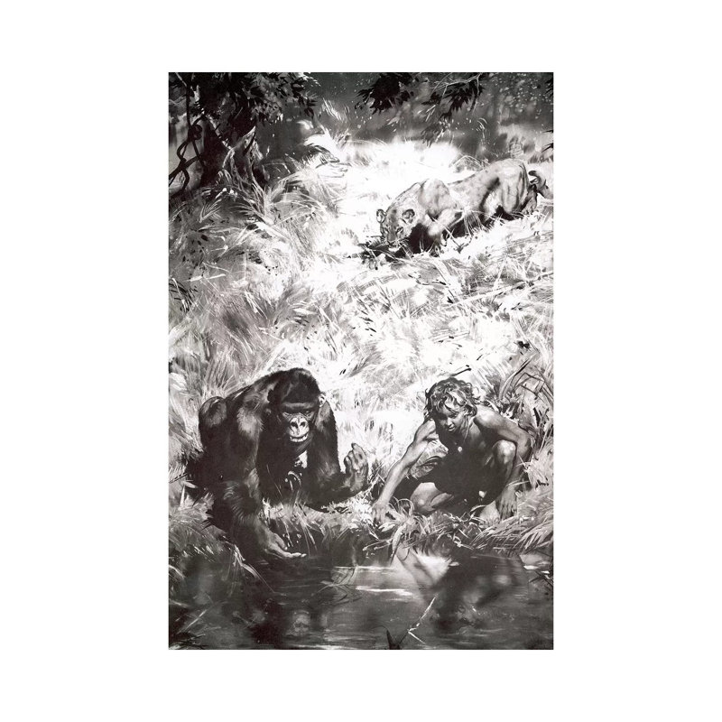 Tarzan Of The Apes, Chapter V by Zdeněk Burian - Wrapped Canvas Print, 20.32 cm H x 30.48 cm W