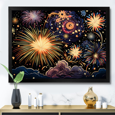 Fireworks Celestial Sky - Fireworks Wall Art