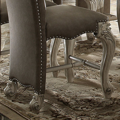 Brown And White Counter Height Chairs ( Of 2) - Stylish Seating Choice 2 Back Construction