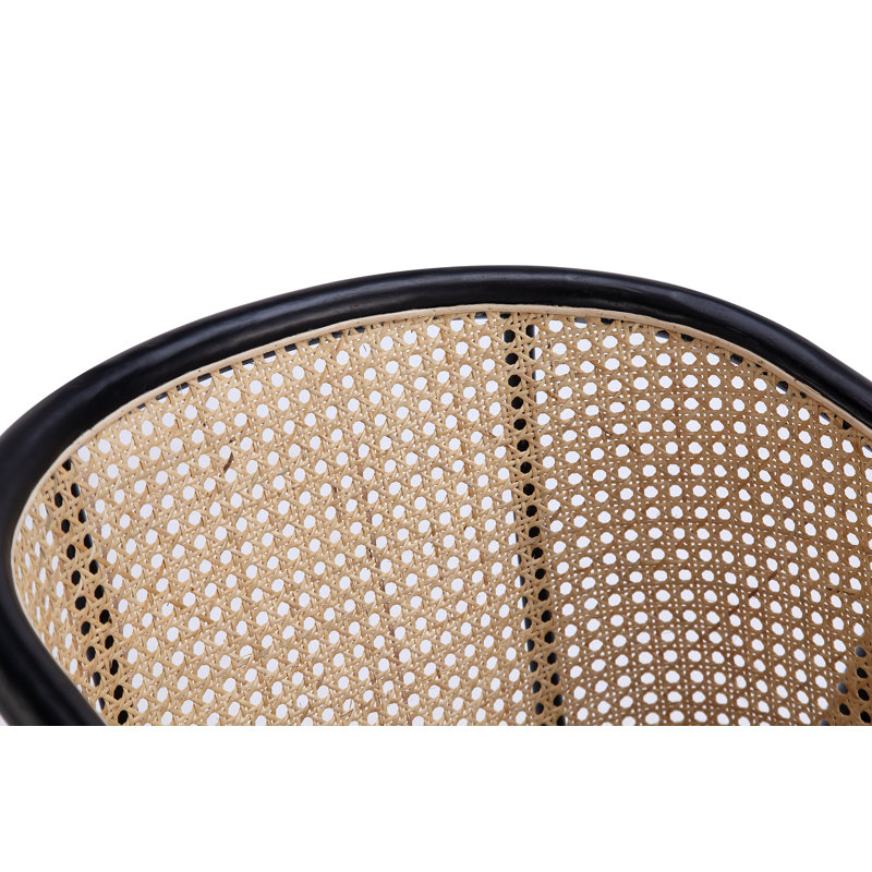 Versailles Black and Natural Cane Ergonomic Accent Chair