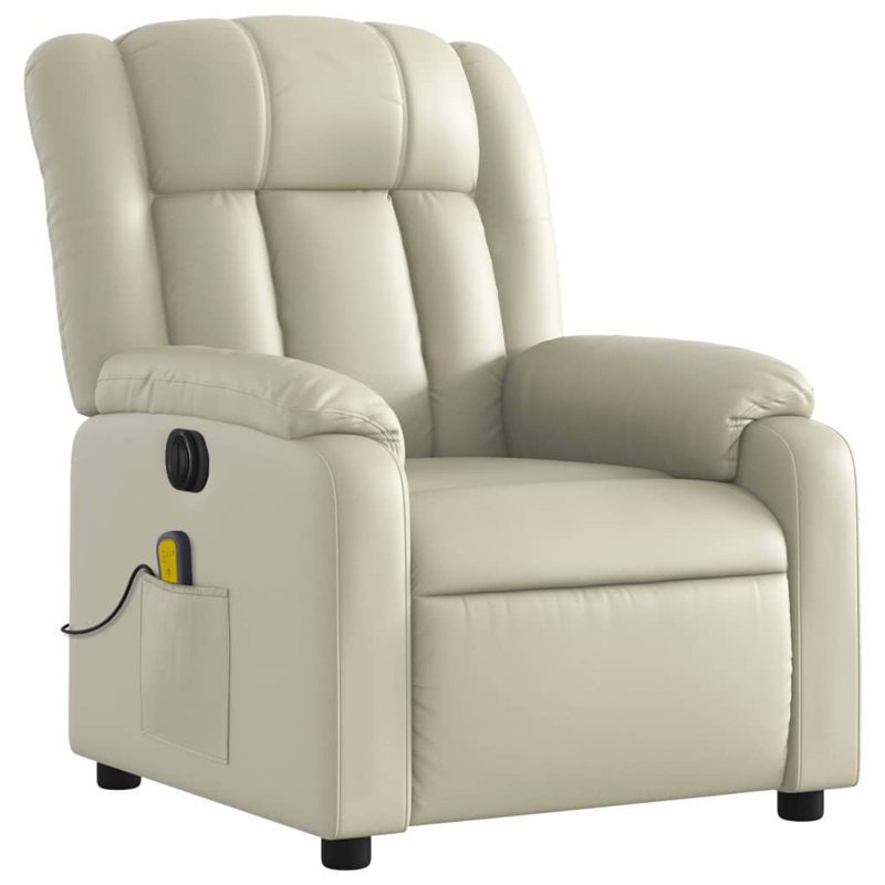 Fauteuil de massage en faux cuir, Crème