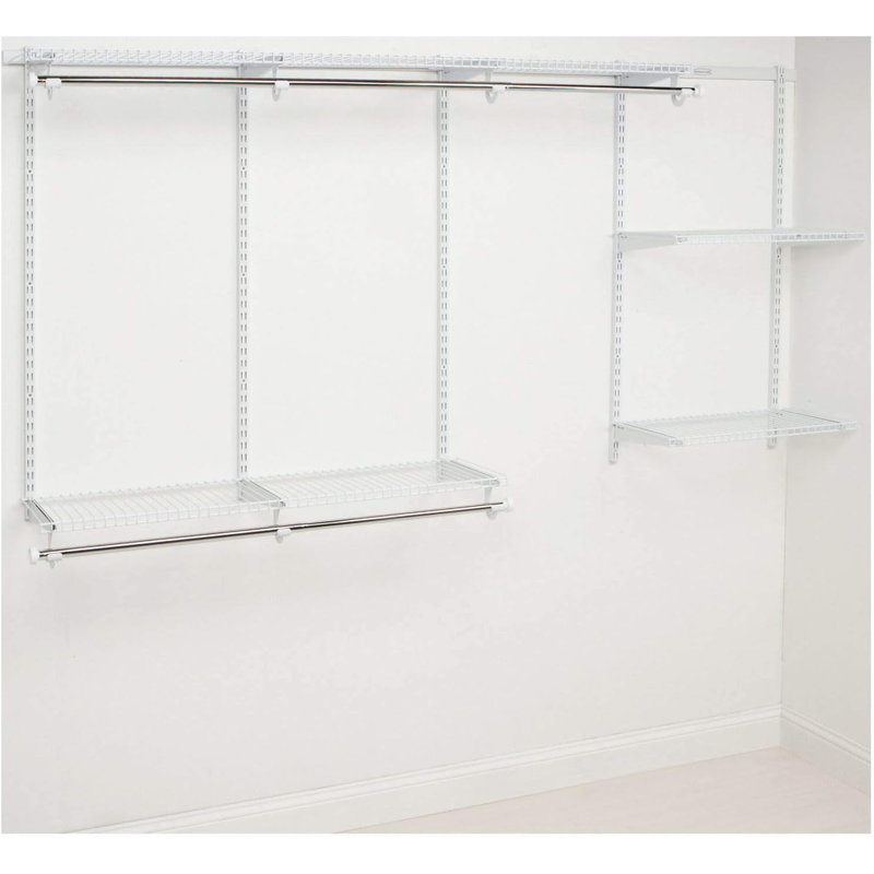 Adjustable Metal Wire Shelving System For Custom Closet Organization, Expandable Storage Solution With Hardware Included
