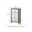 Commode 1 pièce deux tons Finition commode chevet quatre tiroirs Poignée en métal gris beige