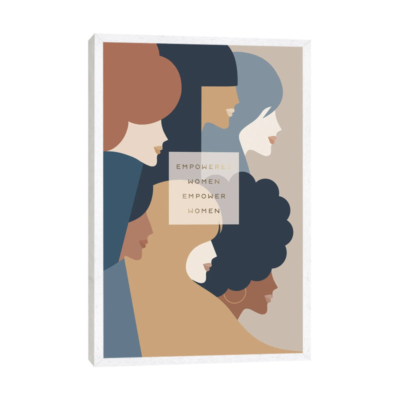 Girl Power Empowered Woman Earthy Stationery, White Framed, 66.04 cm H x 45.72 cm W