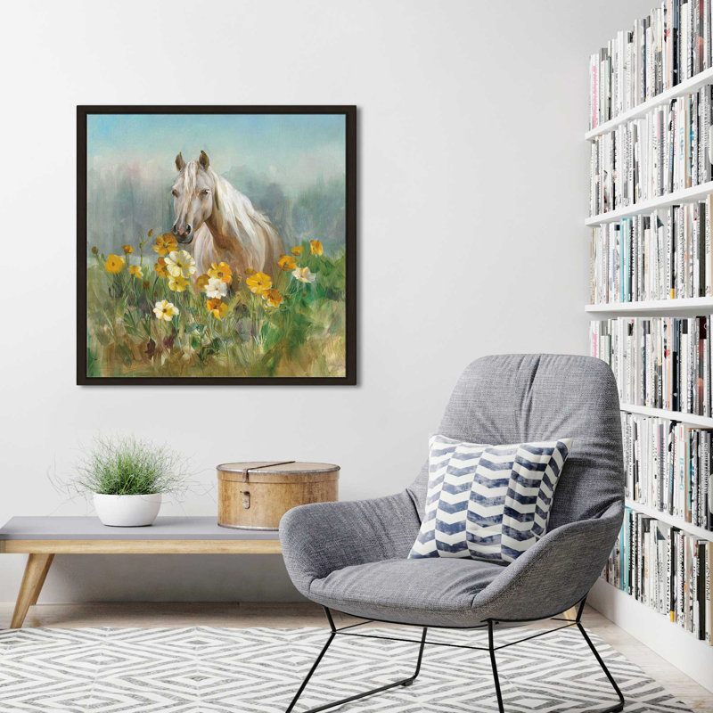 «Farm and Field II (Square)» par Danhui Nai, reproduction, H 31,5 po x l 31,5 po x P 2 po, Cadre flottant espresso