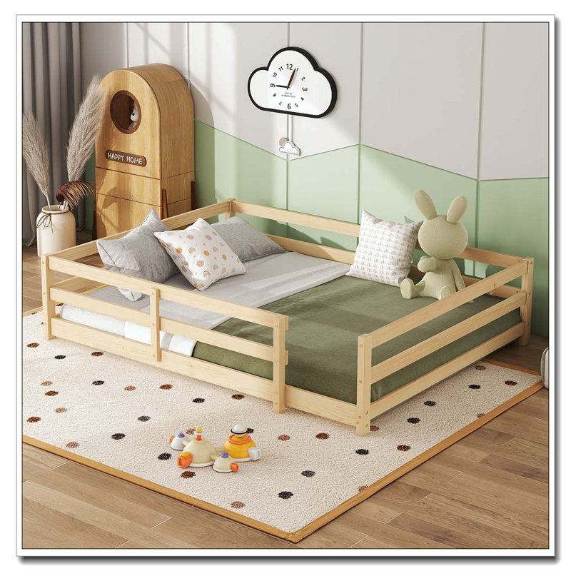 Full Size Floor Bed, Oak, Full