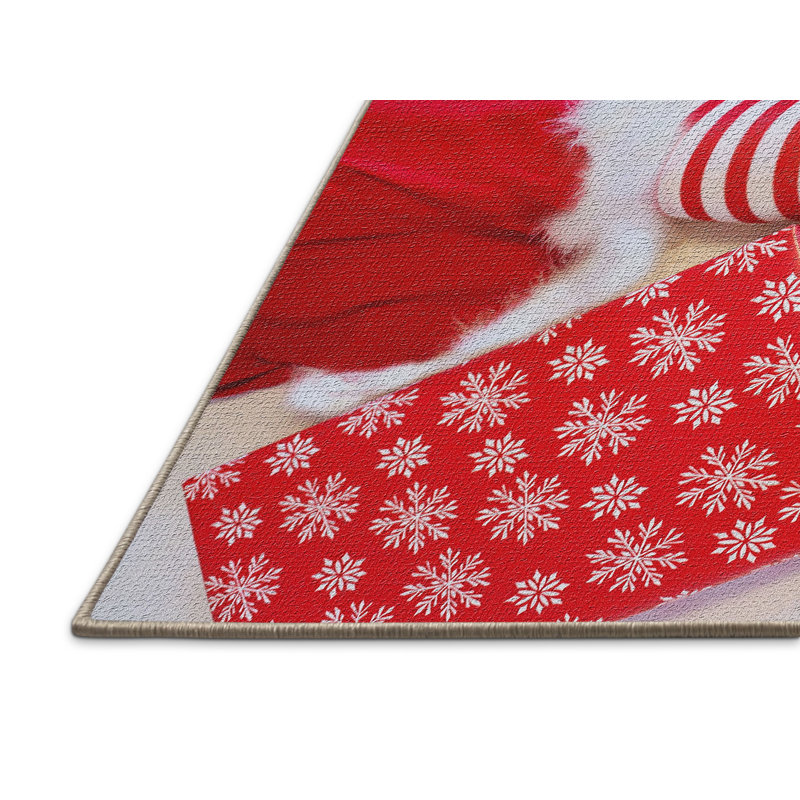 Tapis rouge elf du père noël, Rectangle 4 pi x 6 pi