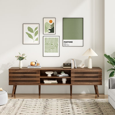 Mid Century Storage TV Stand For Tvs Up To 70"