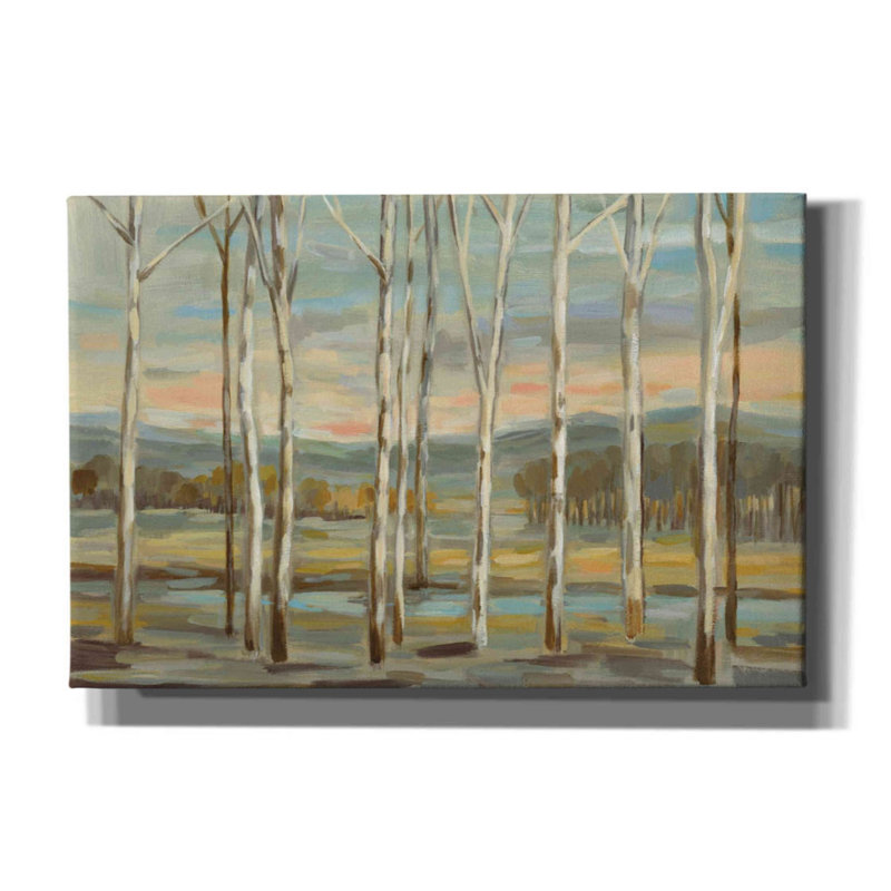 «Silver Forest» par Silvia Vassileva, art mural sur toile, H 40 po x l 60 po x P 1,5 po