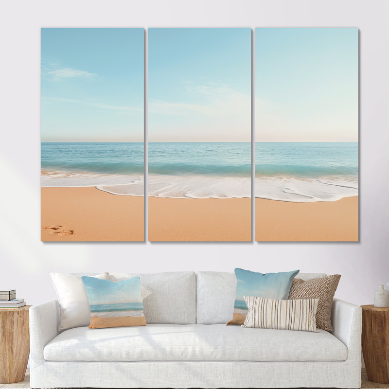 «Coastal Hush Dreaming Beach Sand III», ensemble d'art sur toile, Toile tendue, H 40 po x l 60 po x P 1 po