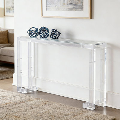 Console simple et transparente en verre acrylique