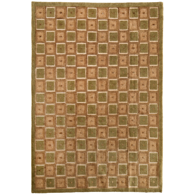 Tapis géométrique moderne Chadwick, Brun, Rectangle 7 pi 9 po x 9 pi 9 po