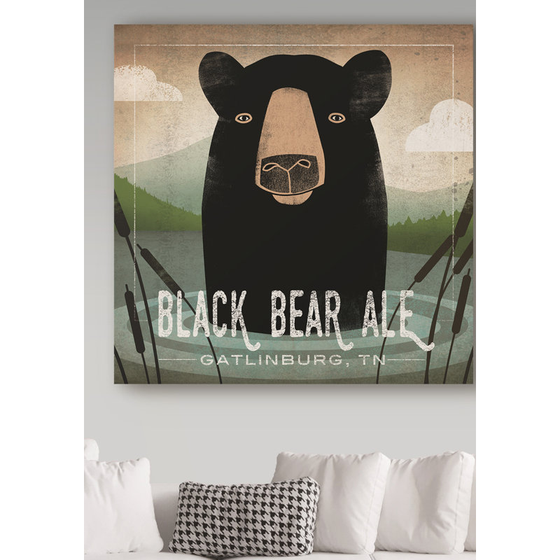 « pelurey black bear ale », reproduction d’impression sur toile tendue, H 14 po x l 14 po x P 2 po
