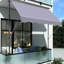 Auvent rétractable 118 po - Pare-soleil aquatique avec rouleaux en alliage d'aluminium et fonction d'intimité pour terrasse