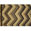 1960s Brown Zig Zag Vintage American Hooked Rug 4' x 6' Flatweave Wool Carpet