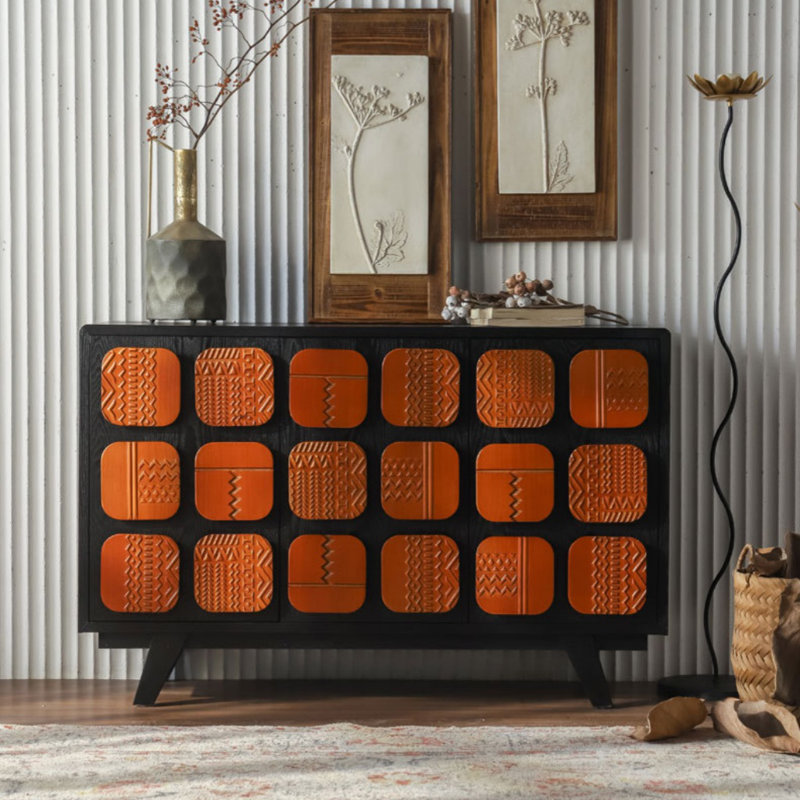American Retro Checkered Sideboard