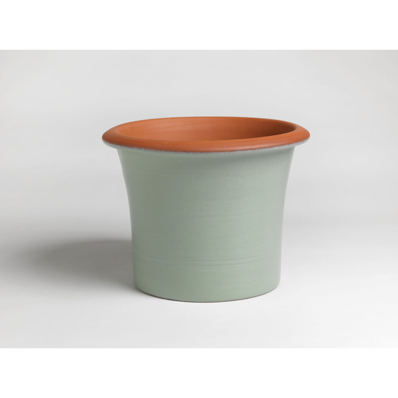 Flared Planter, Sage Green/Orange, 34" H x 36" W x 36" D