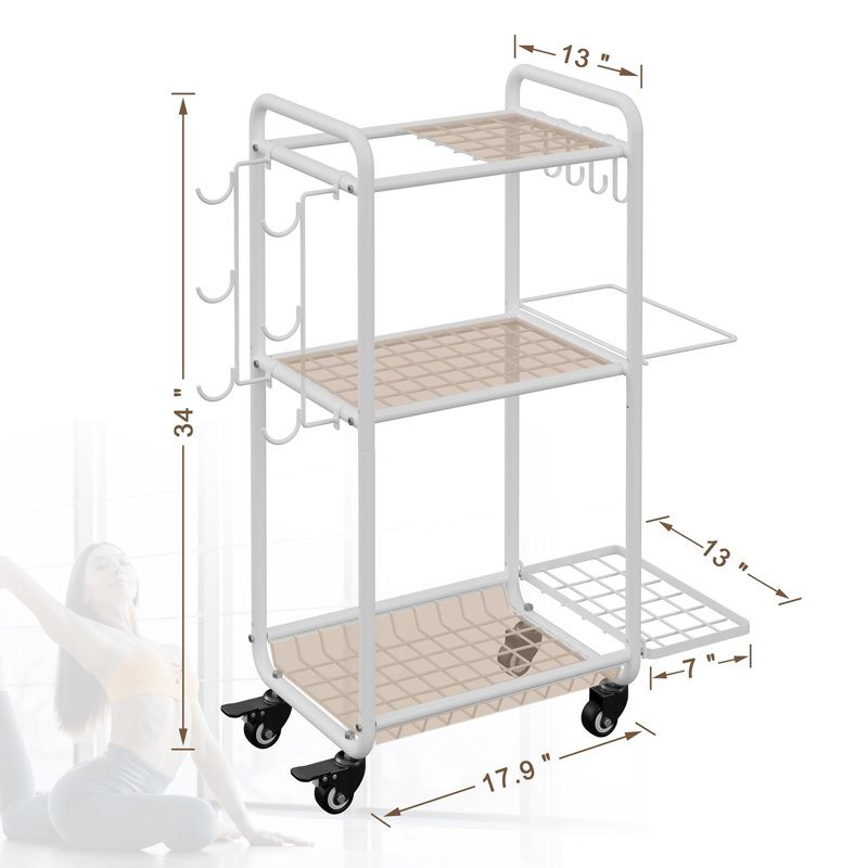 Support de rangement multifonctionnel pour gymnase à domicile, support pour haltères et équipement d'entraînement avec structure en acier robuste pour organisateur de gymnastique, blanc