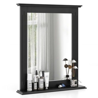 Winston Porter Bathroom Wall-mounted Mirror W/shelf Vanity Makeup Mirror Multipurpose