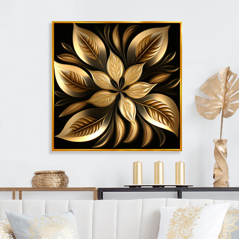 Art mural sur toile «Longfellow», L 30 po x H 30 po, Toile avec cadre flottant or