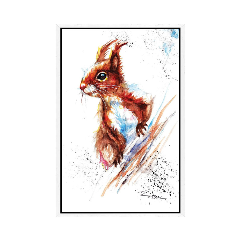 Red Squirrel II by BebesArts - Gallery-Wrapped Canvas Giclée on Canvas, 101.6 cm H x 66.04 cm W, White Framed Canvas