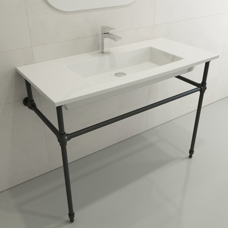 Ravenna Bathroom Sink, White, Single-Hole