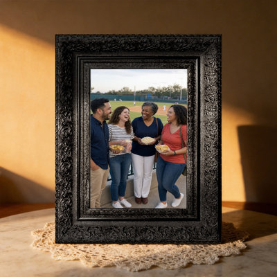 Black 3 PCS 8" x 10" Ornate Picture Frame with Decorative Profile