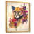 Toile avec cadre flottant or